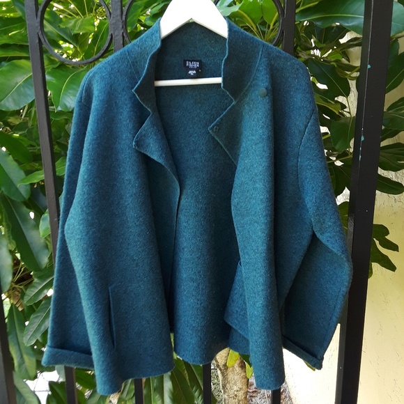 Eileen Fisher Sweaters - Eileen Fisher Blue Open Front wool Sweater